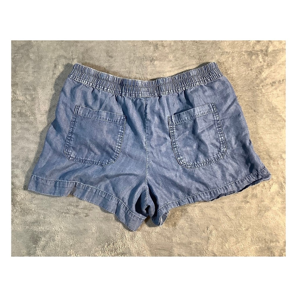 Hilary Radley Women's‎ Large Blue Tencel Lyocell Shorts 4" Inseam Elastic Waist - Picture 5 of 5